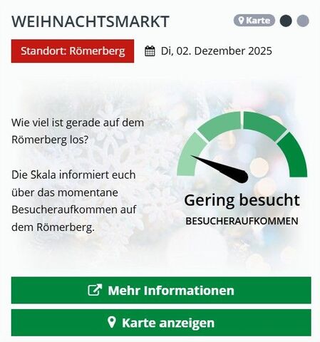 besucheraufkommen weihnachtsmarkt frankfurt cockpit